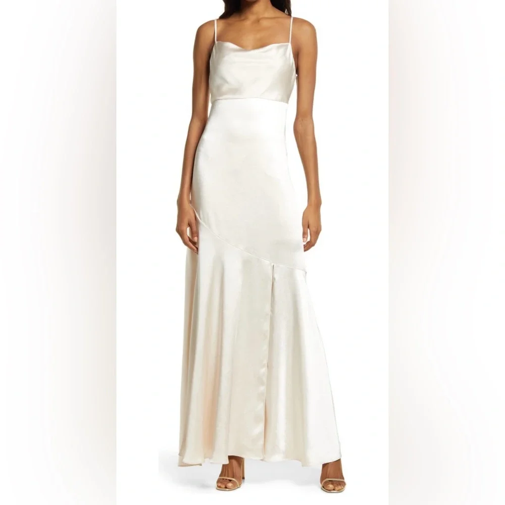 Lulus Satin Maxi Dress - Picture 1 of 6